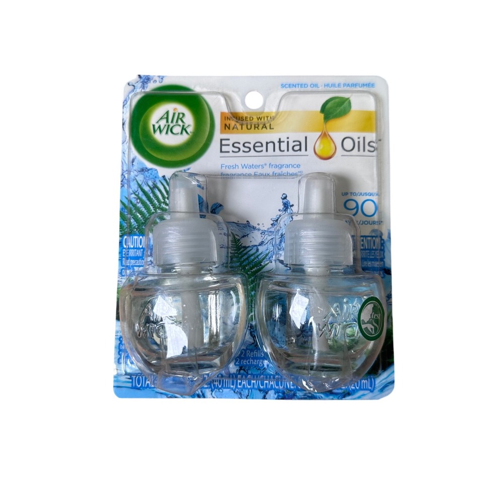 Air Wick Fresh Waters Scented Oil Refills Natural Essential Oils 2 Pack 1.35oz
